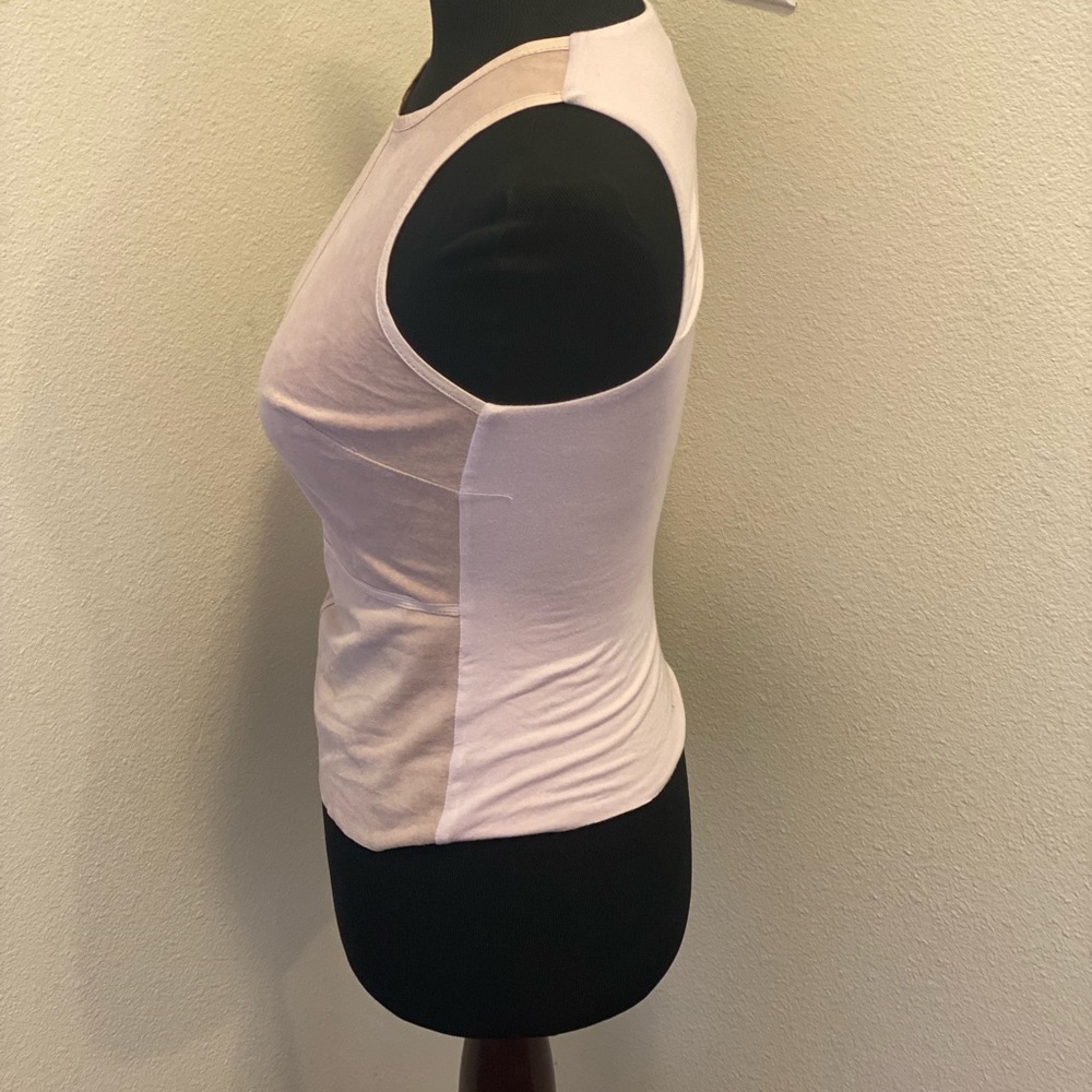 BAILEY 44 Orchid Lilac Lavender Leather Kelly Tank Top Suede XS $198 - Picture 8 of 10